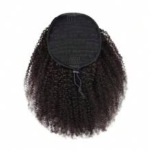 Mogolian Afro Kinky Curly Drawstring Ponytail Human Hair Extensions 4B 4C Remy 8-24inch Long Clip In Ponytail Extension - SNatural - View 2