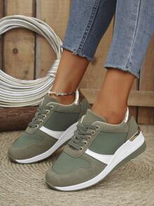 1 par feminino casual esportivo frente cadarço TPU cano baixo tênis atlético diário