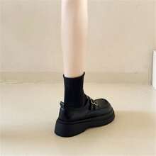 Women's British Style Mary Jane Shoes, Spring & Autumn New Buckle Platform Oxfords, Casual Leather Flats