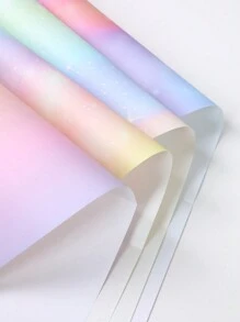 4 pièces/rouleau Papier cadeau arc-en-ciel, papier cadeau arc-en-ciel pour mariage, anniversaire et décoration de fête, fournitures de fête d'anniversaire et de mariage, fournitures de bouquet de fleurs, emballage cadeau, convient pour l'emballage floral DIY, anniversaires, remises de diplômes, Saint-Valentin
