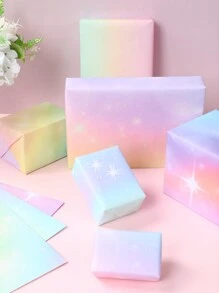 4 pièces/rouleau Papier cadeau arc-en-ciel, papier cadeau arc-en-ciel pour mariage, anniversaire et décoration de fête, fournitures de fête d'anniversaire et de mariage, fournitures de bouquet de fleurs, emballage cadeau, convient pour l'emballage floral DIY, anniversaires, remises de diplômes, Saint-Valentin
