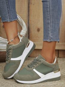 1 par feminino casual esportivo frente cadarço TPU cano baixo tênis atlético diário