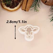 1 件装牛聚合物粘土切割器、用于制作耳环的动物粘土切割器、牛粘土耳环切割器、用于聚合物粘土首饰的草食动物粘土切割器、首饰制作套件 - 白色 - 查看 2