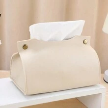 Minimalistische bogenförmige Taschentuchbox aus PU-Leder im skandinavischen Stil, staubdichter Taschentuchhalter für Schreibtisch und Auto