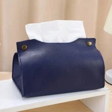 Minimalistische bogenförmige Taschentuchbox aus PU-Leder im skandinavischen Stil, staubdichter Taschentuchhalter für Schreibtisch und Auto