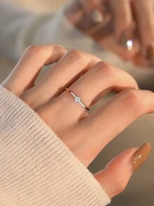 ESBERRY 1入組圓環適合女士S925純銀永恆圓環魅力四射精細的首飾類禮品 - 銀色 - 查看 5