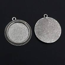 5pcs Fits 30mm Round Cabochons Pendant Blank Base Setting DIY Jewelry Making Accessories Findings - Ancient Silver - View 15