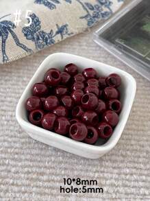 10 Peças/Conjunto de Contas Acrílicas Grandes com Furo Grande e Creme, Adequadas para Fazer Joias DIY - Ótimas para Brincos, Colares, Chaveiros, Sapatos e Acessórios de Relógio