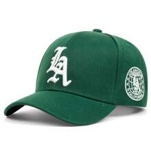 1pc Unisex Fashionable Gothic LA Embroidered Hip Hop Cap, Adjustable Outdoor Sun Protection Baseball Cap Snapback Hat, Suitable For Spring, Autumn, Casual Street Party, Polyester Embroidered Design