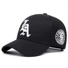 1pc Unisex Fashionable Gothic LA Embroidered Hip Hop Cap, Adjustable Outdoor Sun Protection Baseball Cap Snapback Hat, Suitable For Spring, Autumn, Casual Street Party, Polyester Embroidered Design