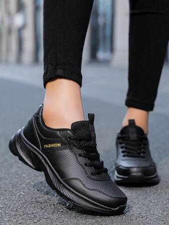 1 Pair Women's Lightweight Outdoor Sports Casual Sneakers, Slip-Resistant, Soft Sole, Waterproof, Fashionable & Comfortable For Running, Suitable For Spring & Autumn