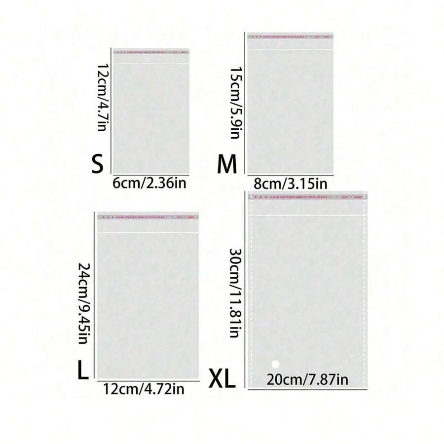 100个/200个自粘式可重复密封OPP塑料袋，透明可重复密封袋，散装密封塑料袋，用于包装小礼物、派对礼品和玩具 - 無色 - 查看 1