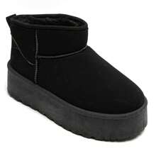 Fashionable Versatile Casual Thick Sole Snow Boots - Black - View 1