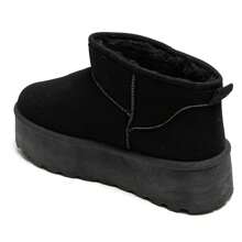 Fashionable Versatile Casual Thick Sole Snow Boots - Black - View 3
