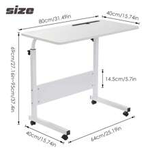 GRANDMA SHARK  Laptop Table For Sofa Or Bed, Laptop Desk, Standing Height Adjustable Computer Desk, Portable Side Table, Bed Table, Sofa Table - White-80*40cm - View 3