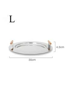 1PC Nordic Home Storage Tray z drewnianym uchwytem Taca na herbatę Pulpit Kawa Przekąski Wykończenie Taca Talerze obiadowe ze stali nierdzewnej Najlepsze prezenty Urodziny Akcesoria kuchenne Wystrój kuchni Tace stołowe Taca na owoce Wystrój tacy