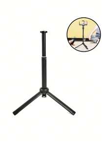 13.77" Lightweight Tripod Stand With Extendable Selfie Stick, Phone Holder & Carry Bag - Ideal For Video Recording, Photography & Live Streaming - Black - View 5