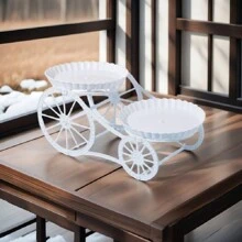 1 pieza Plato de frutas/aperitivos Soporte para exhibición de mesa de postres para fiesta de cumpleaños, mesa de café en la sala de estar, bandeja de frutas secas y caramelos para el hogar