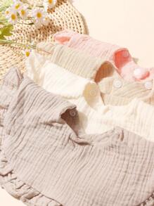 4pcs/Pack Soft Candy-Colored Baby Bibs, Suitable For Daily Use - Multicolor - View 5