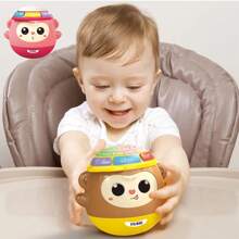 Jouet musical à bascule singe | Jouets pour bébés de 6 à 12 mois, jouet à bascule coloré qui cligne des yeux pour tout-petits de 6 mois et plus, jouets musicaux avec projecteur lumineux pour bébés de 12 à 18 mois, jouets pour le temps passé sur le ventre pour nourrissons