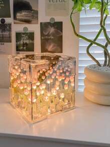 1件郁金香DIY创意惊喜礼物（材料包）：郁金香海洋夜灯装饰、郁金香香薰灯，关灯后可作镜子使用，适合睡眠投影灯、客厅家居装饰、节日和墙面装饰、派对礼物、生日礼物、结婚纪念日礼物、毕业礼物。 - 彩色 - 查看 8