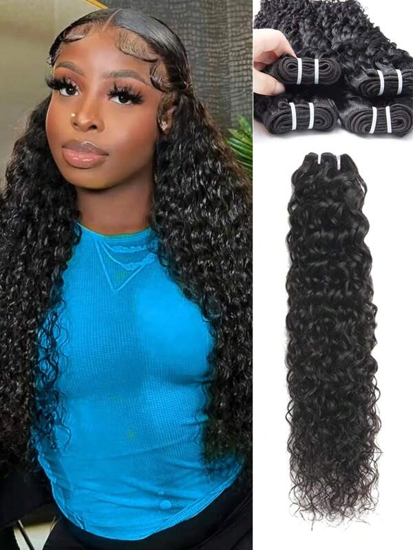 Water Wave 1 Bundles Human Hair 14-32 Inch Human Hair Natural Color Extensions 1 Bundles Human Hair