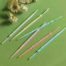 100pcs Plastic Toothpick Bags, Double-Ended Fish Bone, Disposable Individual Packing, Suitable For Home And Hotel, Portable
