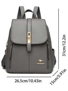 2023 New Korean Style Minimalist Casual Backpack For Women, Versatile Large Capacity Shoulder Bag For Commute, Back To School, School Essential Stuff For Women, Girls & Students - Grey - View 4