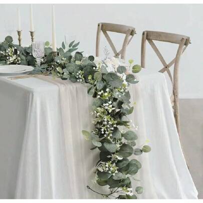 1pc/2pcs/4pcs/8pcs Eucalyptus Garlands,1 Pack 5.7ft Long Artificial Mixed Eucalyptus Leaves Vine,Greenery Garland Hanging Plants For Farmhouse Table Centerpiece Mantel Wedding Arch Christmas Decor,Room Decor,Home Decor,Kitchen Decor,Wedding Decor,Table Decoration,Centerpieces,Office Decor,Garden Decor,Outdoor Decor