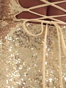 Womens Sparkly Sequin Mini Dress Shiny Spaghetti Strap Short Dress Glitter Disco Slip Dress Cocktail Party Club Streetwear