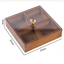 1pc 坚果盘家用分格托盘新中式客厅茶点盘创意收纳盒