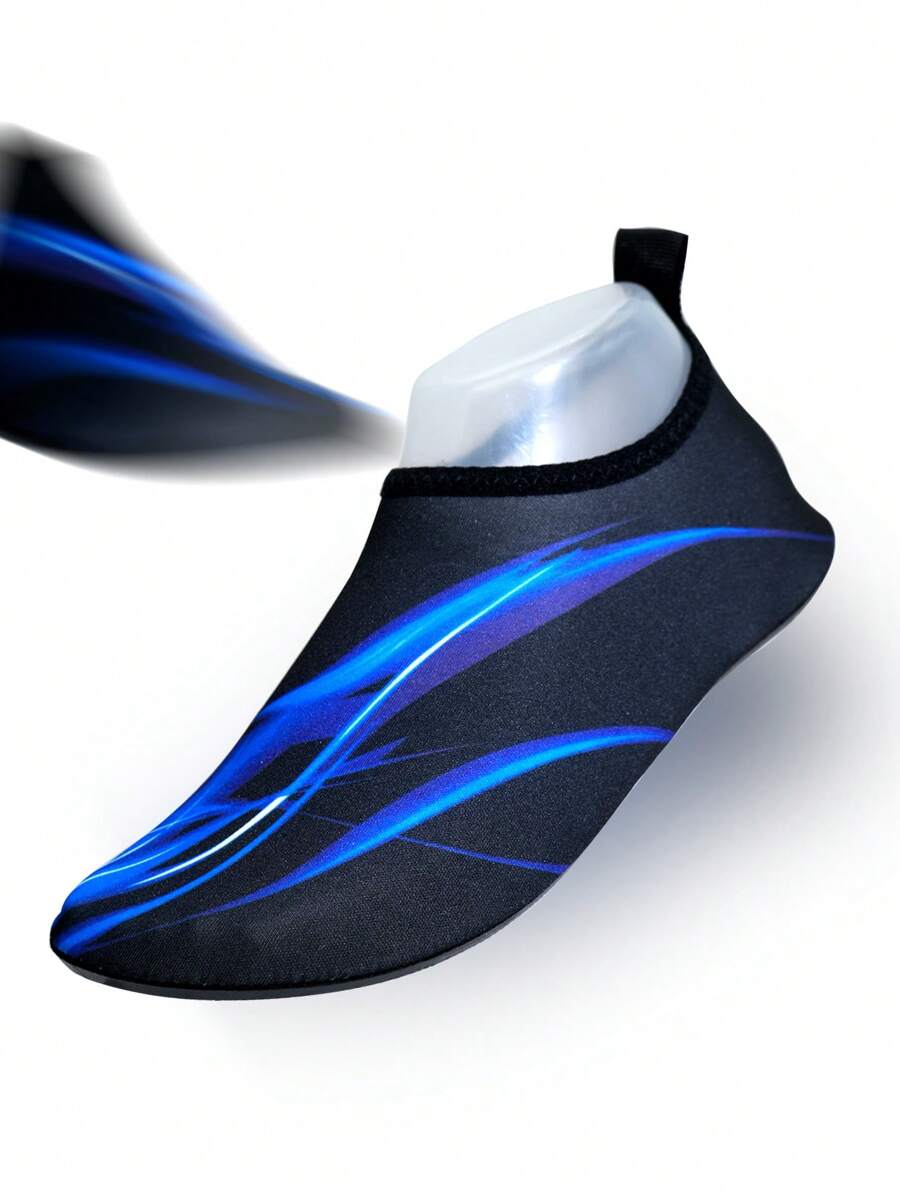 Men's Water Shoes (Beach Shoes) - Blue - Flame Design, Lightweight, Breathable, Quick - Drying And Ultra - Soft Soles