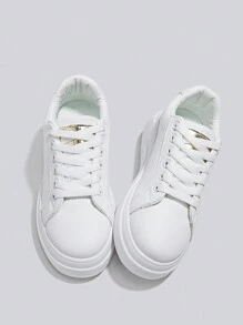 Alan Vincent White Shoes For Women 2025 New Casual And Versatile Women's White Shoes Ladies Flat Sneakers With Gold Rose Embroidery And Comfortable Pair With Various Pants And Jeans Lightweight, Wear-Resistant And Non-Slip - White - View 11