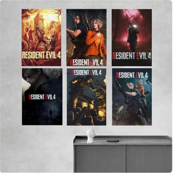 Póster autoadhesivo sin marco de la colección residencial y civil de videojuegos clásicos y populares de impresión y pintura mural, diseño autoadhesivo, fácil de instalar para decoración del hogar y sala de juegos