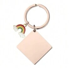 Aangepaste tekst vierkante sleutelhangers roestvrij staal gepersonaliseerde laser gegraveerde letters tag sleutelhanger sieraden geschenken