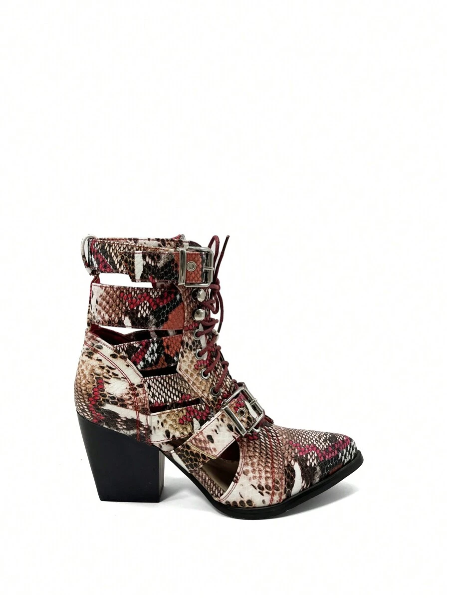 RevReal Series Of Fashionable Multi-Function High Heel Boots - Red - View 1