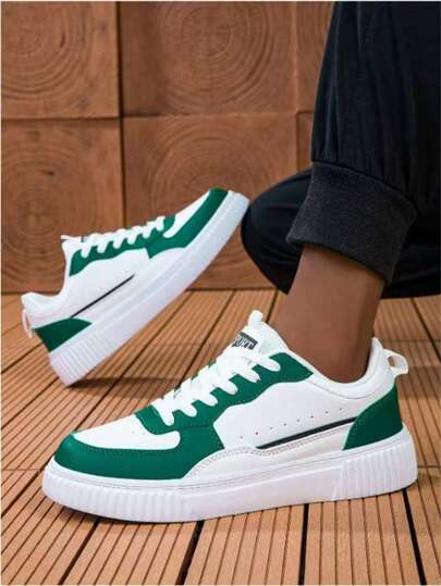Unisex Fashion Streetwear Style Low-Top Sneakers, Size 36-45, Comfortable Non-Slip Lace-Up Casual Sports Shoes For Outdoor Activities