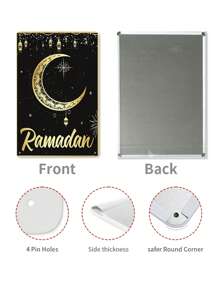 1pc Ramadan Festival Spring Eid Al-Fitr Crescent Moon Design Party Courtyard Wall Sign Plaque, Ramadan Spring Home Decor - Multicolor - View 7