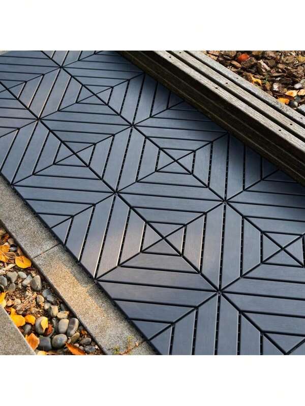 Plastic Interlocking Deck Tiles,44 Pack Patio Deck Tiles,12"X12" Square Waterproof Outdoor All Weather Use, Patio Decking Tiles For Poolside Balcony Backyard, Grey