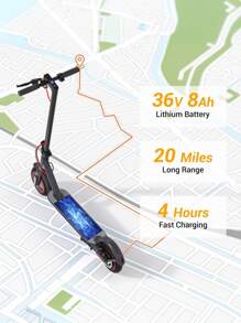 Electric Scooter 8.5 Inch Solid Tire Portable Lightweight Electric Scooter Comfortable And Convenient Urban Transportation Travel Portable Foldable Adult Electric Scooter 36V 350W Electric Commuting Sports Scooter - màu đen - Xem 9