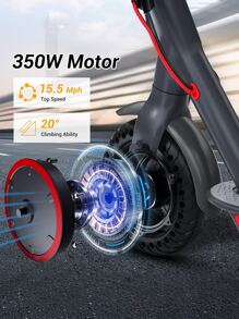 Electric Scooter 8.5 Inch Solid Tire Portable Lightweight Electric Scooter Comfortable And Convenient Urban Transportation Travel Portable Foldable Adult Electric Scooter 36V 350W Electric Commuting Sports Scooter - màu đen - Xem 5