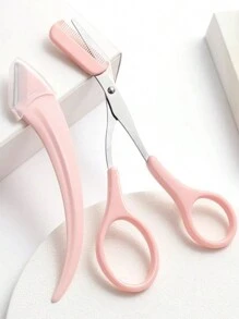 适合初学者的月牙形眉刀，微距手动脱毛剃刀，不锈钢眉毛修剪器 - 彩色 - 查看 9