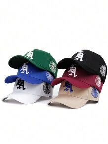 1pc Unisex Fashionable Gothic LA Embroidered Hip Hop Cap, Adjustable Outdoor Sun Protection Baseball Cap Snapback Hat, Suitable For Spring, Autumn, Casual Street Party, Polyester Embroidered Design