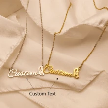 1 件个性化银色/金色蝴蝶首字母名字项链，时尚简约蝴蝶元素名字项链，情侣、家庭礼物 - 金色 - 查看 1