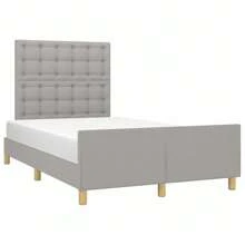 Cadre de lit en tissu gris clair 120x190 cm, sans matelas inclus, design moderne