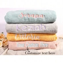 Custom Embroidered Bath Towels, Personalized Towels/Bath Towels, Custom Bath Towels, Personalized Towel/Bath Towel Sets, Monogrammed Bath Towels, Ornamental, Breathable Comfortable For Anniversaries For Anniversaries, For Valentine's Day, For Mother's Day, For Birthdays, For Father's Day, For Graduation, For Weddings, For Housewarming,Warm Ambience Shower Towels For Beauty Salon, Hotel Sports,Home Essentials, Towel, Skin Care,Xmas Decoration,Elegant Living ,Forever Love - Multicolor - View 2