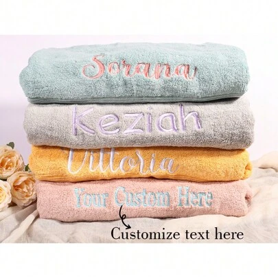 Custom Embroidered Bath Towels, Personalized Towels/Bath Towels, Custom Bath Towels, Personalized Towel/Bath Towel Sets, Monogrammed Bath Towels, Ornamental, Breathable Comfortable For Anniversaries For Anniversaries, For Valentine's Day, For Mother's Day, For Birthdays, For Father's Day, For Graduation, For Weddings, For Housewarming,Warm Ambience Shower Towels For Beauty Salon, Hotel Sports,Home Essentials, Towel, Skin Care,Xmas Decoration,Elegant Living