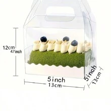 10pcs Cake Boxes, 6x6 Inches Clear Cake Boxes With Handle, Transparent Bakery Boxes, Small Baking Boxes, Cake Box For 6inch Ca - White - View 16