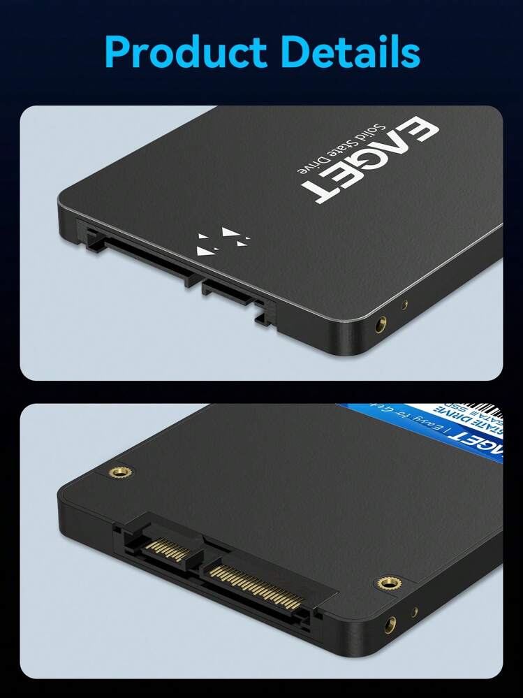 EAGET ポータブルSSD 480GB SSD 内部ソリッドステートハードドライブ