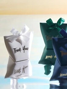 10 High-End Paper Gift Boxes, Elegant Golden Thank You Text, And Exquisite Ribbons, Perfect For Daily Gifts, Wedding Small Gift Packaging, Party Gift Boxes, Holiday Gifts, Etc.,